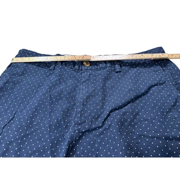 Old Navy Mens Ultimate Slim Built-In Flex Shorts 33 Polka Dot Navy Blue - Picture 6 of 9